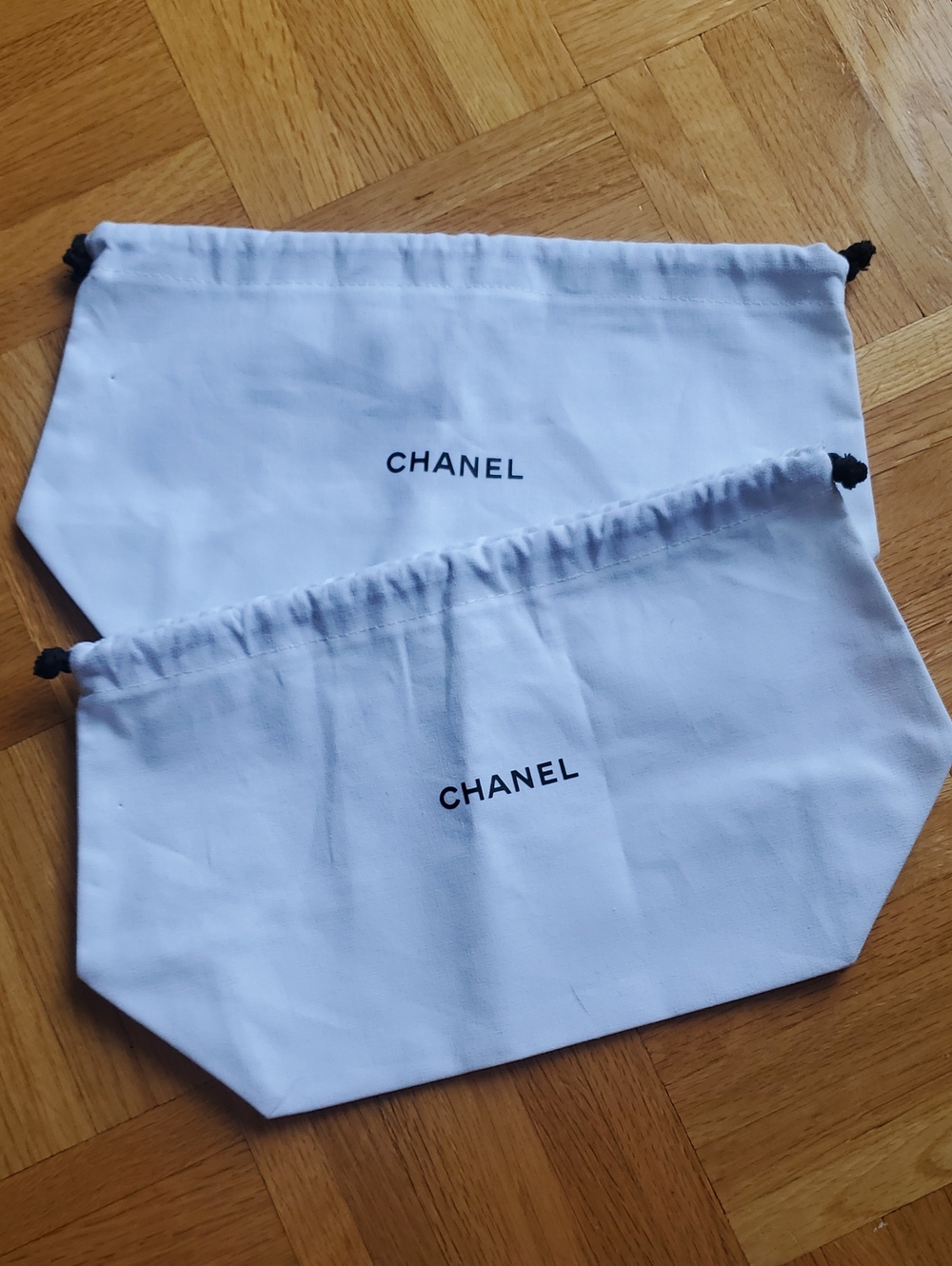 2 Chanel 100% Cotton Dustbag Dust Bag Travel Storage Bags
